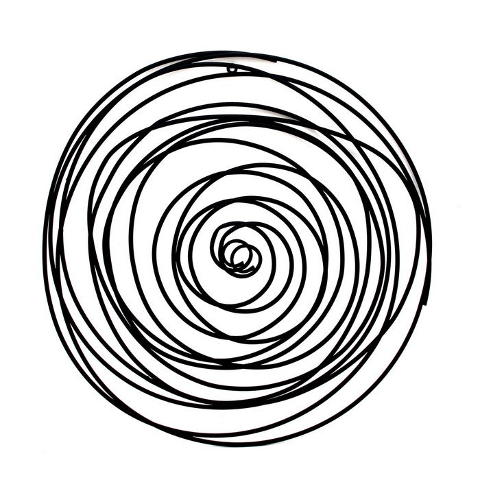 Contemporary Metal Wall Decor with Irregular Spiral Shape, Black