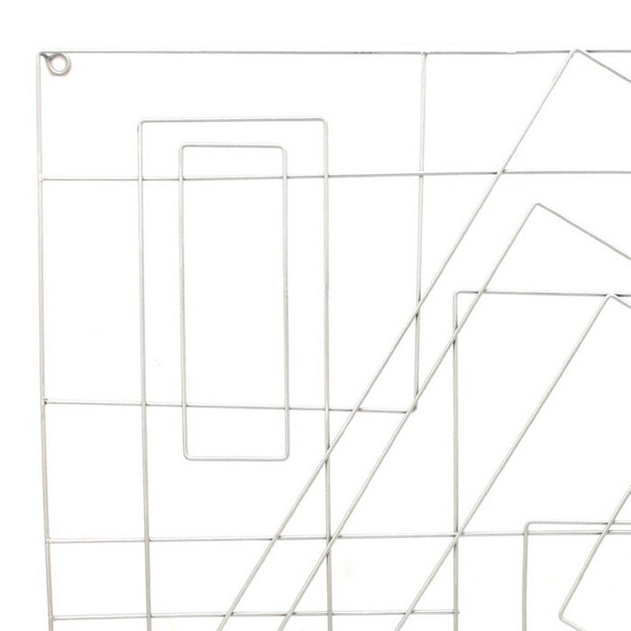 Contemporary Style Square Frame Metal Wall Decor, Silver