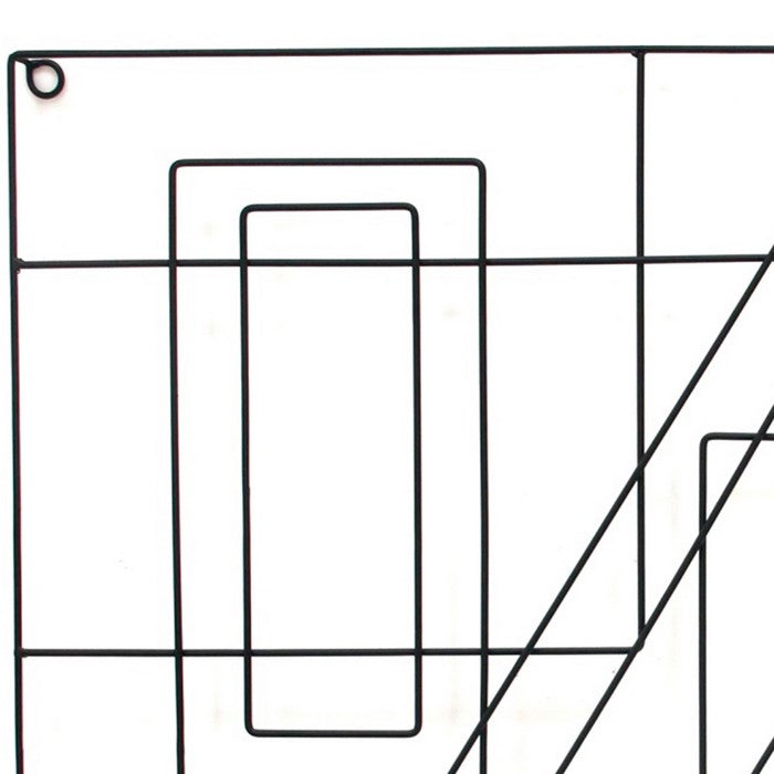 Contemporary Style Square Frame Metal Wall Decor, Black