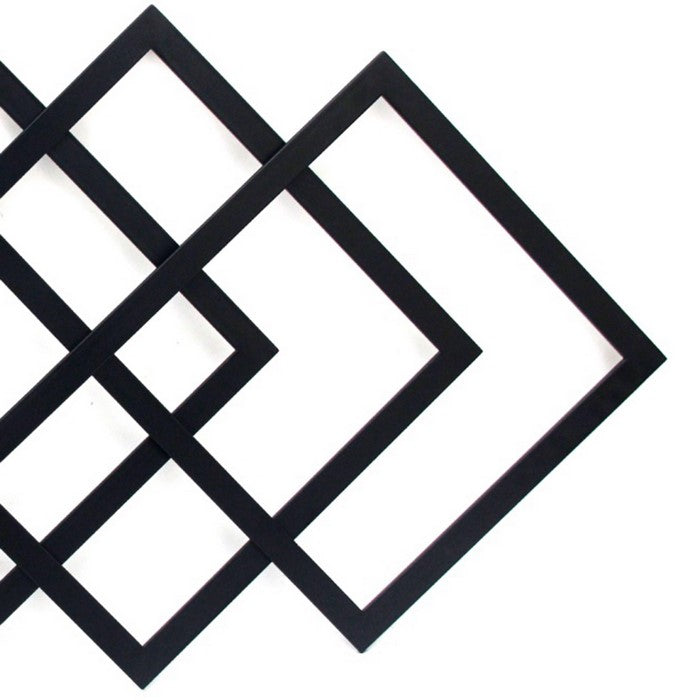 Contemporary Metal Wall Decor with Geometric Shape, Black