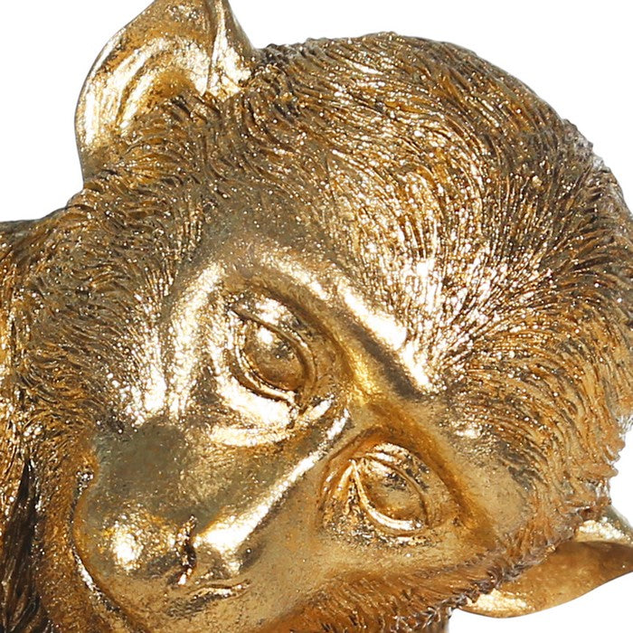 Decorative Miniature Monkey with Baby Polyresin Figurine, Gold