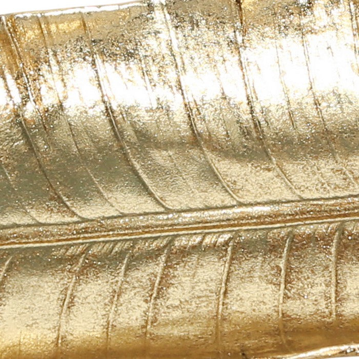 Decorative Polyresin Leaf Tray with Vein Details, Gold