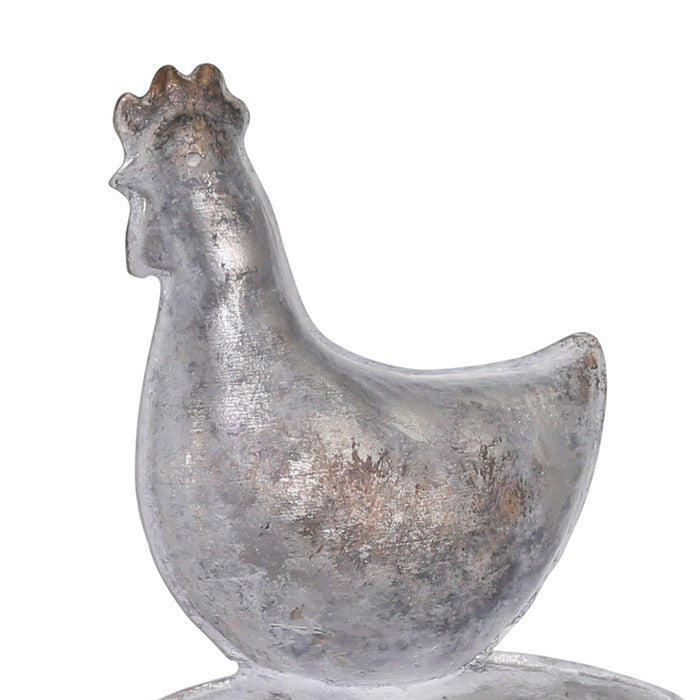 Decorative Polyresin Sculpture with Stacked Animals, White and Bronze