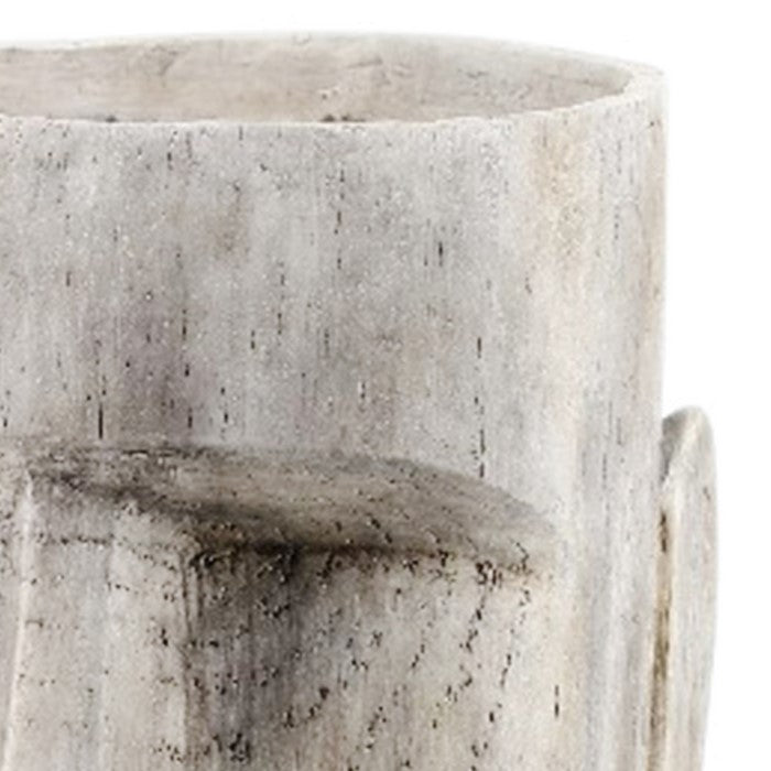 Polyresin Face Planter with Unique and Textured Detailing, Large, Gray