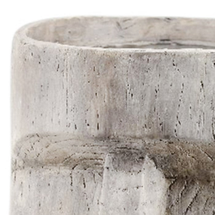 Polyresin Face Planter with Unique and Textured Detailing, Small, Gray