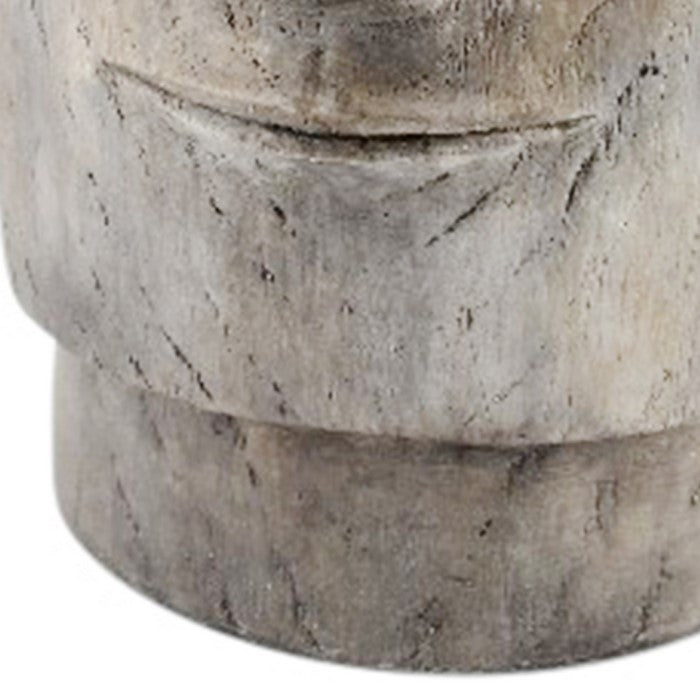 Polyresin Face Planter with Unique and Textured Detailing, Small, Gray