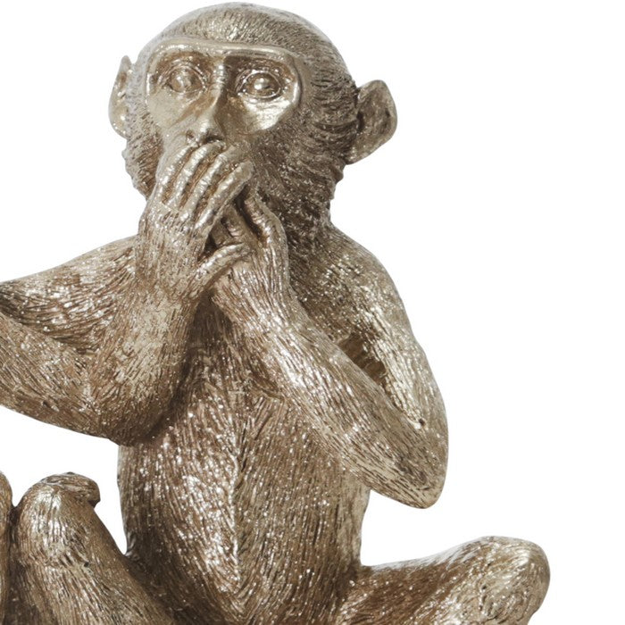 Gandhian Philosophy Polyresin Monkey Figurine , Bronze