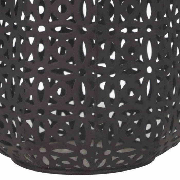 Metal Pineapple Decor with Cut Out Details, Large, Black and Bronze