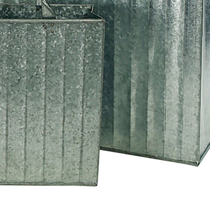 Metal Baskets in Tote Bag Design, Gray, Set of 3