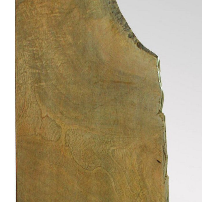 Decorative Wooden Mirror with Live Edge Design, Brown