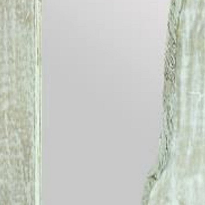 Wooden Mirror with Live Edge Design, Washed White