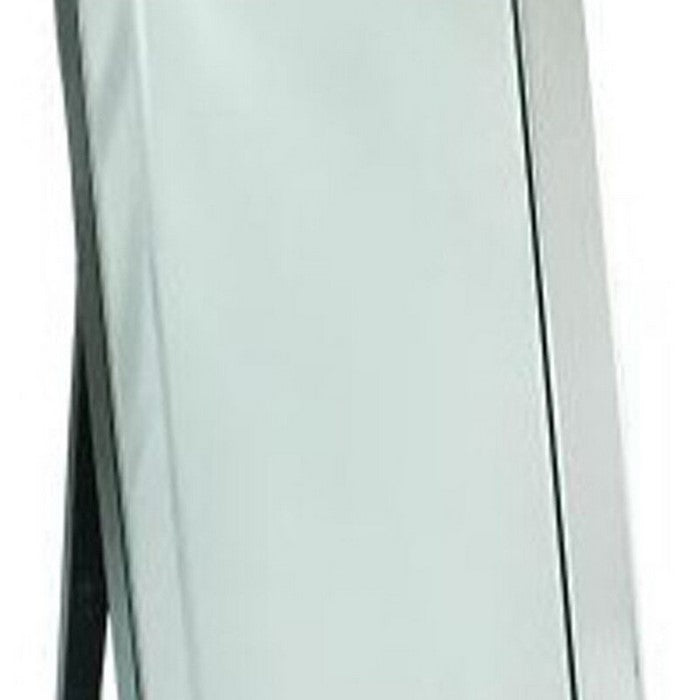 Full Length Mirror with Wooden Frame and Back Leg Support, Clear