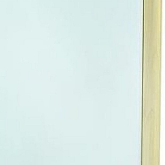 Rectangular Wall Mirror with Wooden Frame, Brown