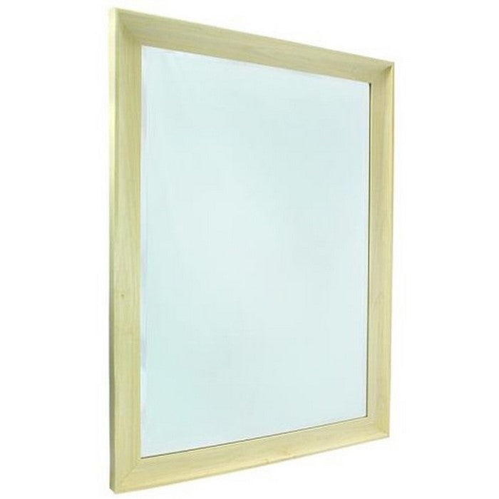Rectangular Wall Mirror with Wooden Frame, Brown