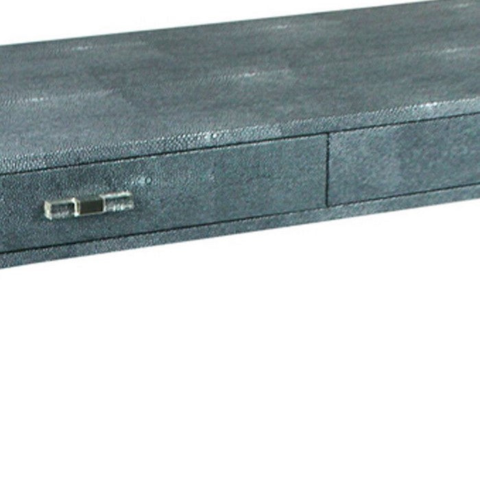 2 Drawer Wooden Console Table with Acrylic Legs, Gray and Chrome