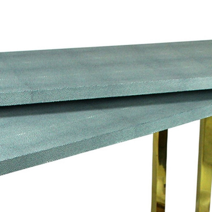 Rectangular Wood and Metal Console Tables, Gray and Gold, Set of 2.
