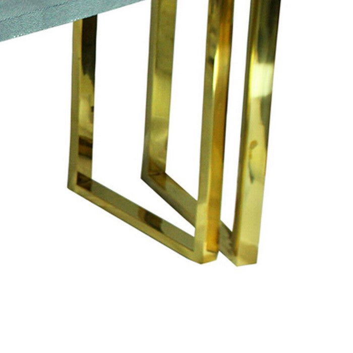 Rectangular Wood and Metal Console Tables, Gray and Gold, Set of 2.