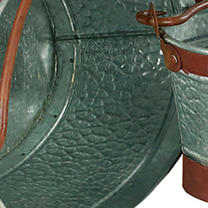 Metal Tubs with Embossed Floral Design, Gray, Set of 3