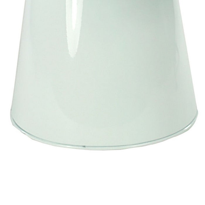Metal Cake Stand with Ribbed Borders, White
