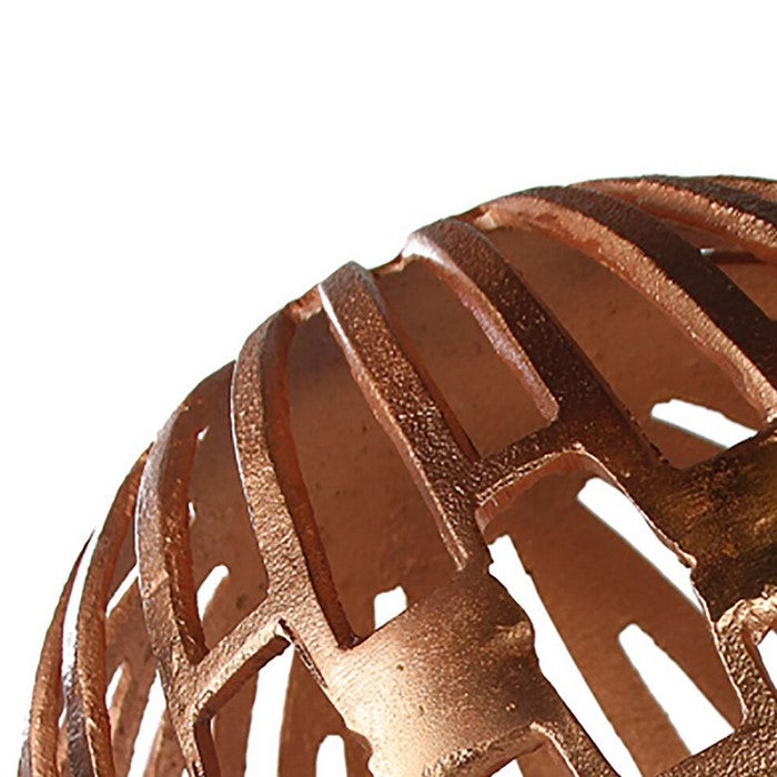 Metal Orb Accent with Geometric Cutout Design, Rose Gold