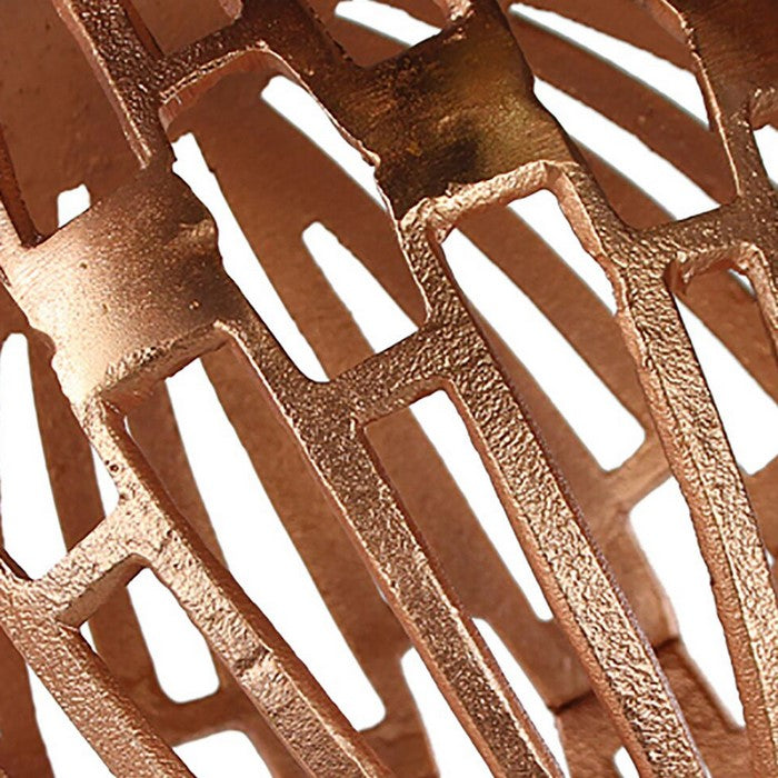 Metal Orb Accent with Geometric Cutout Design, Rose Gold