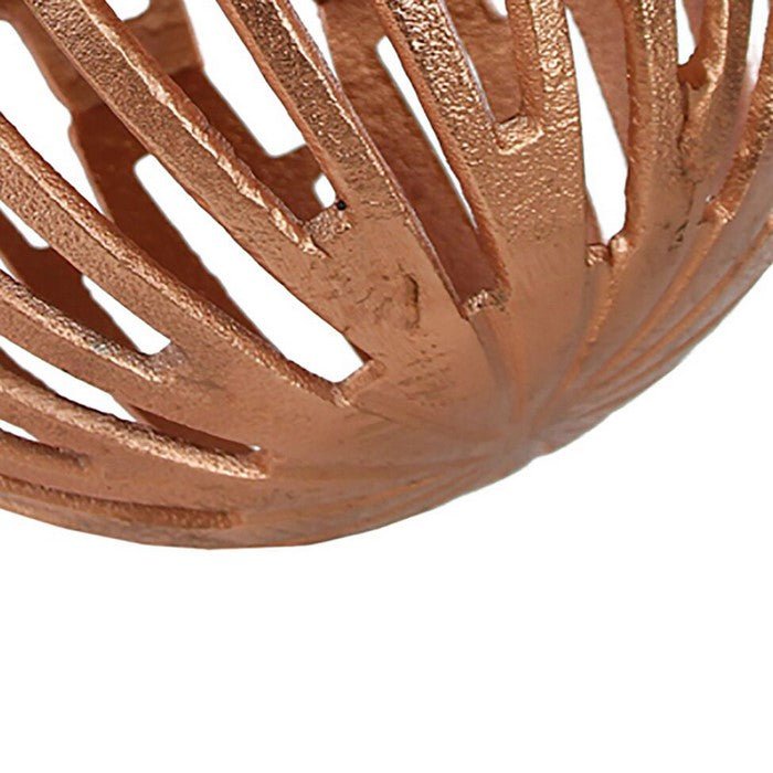 Metal Orb Accent with Geometric Cutout Design, Rose Gold