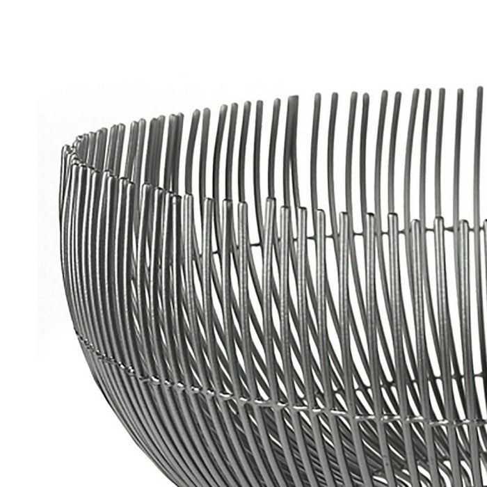 Metal Bowl with Open Wire Design, Gray