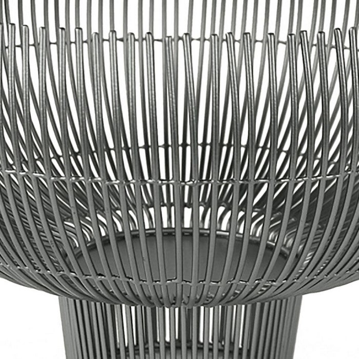 Metal Bowl with Open Wire Design, Gray