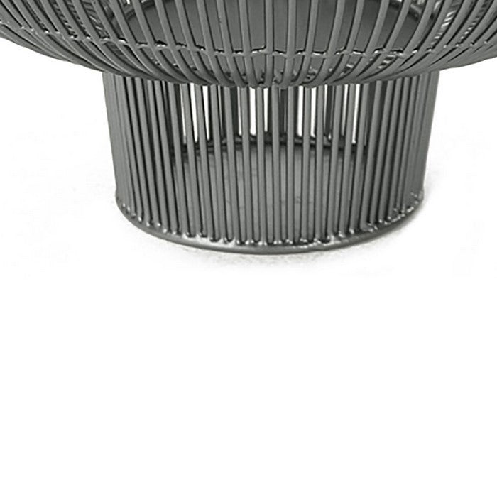 Metal Bowl with Open Wire Design, Gray