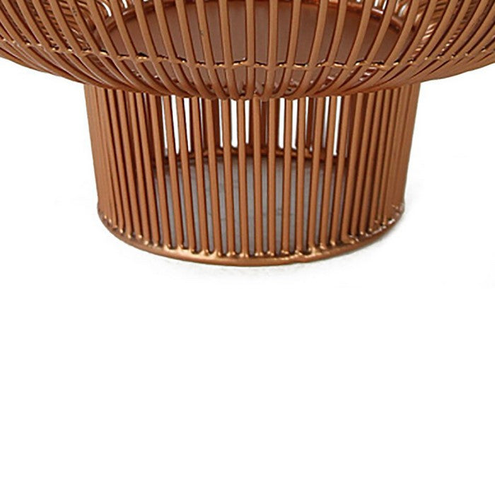 Metal Bowl with Open Wire Design, Rose Gold
