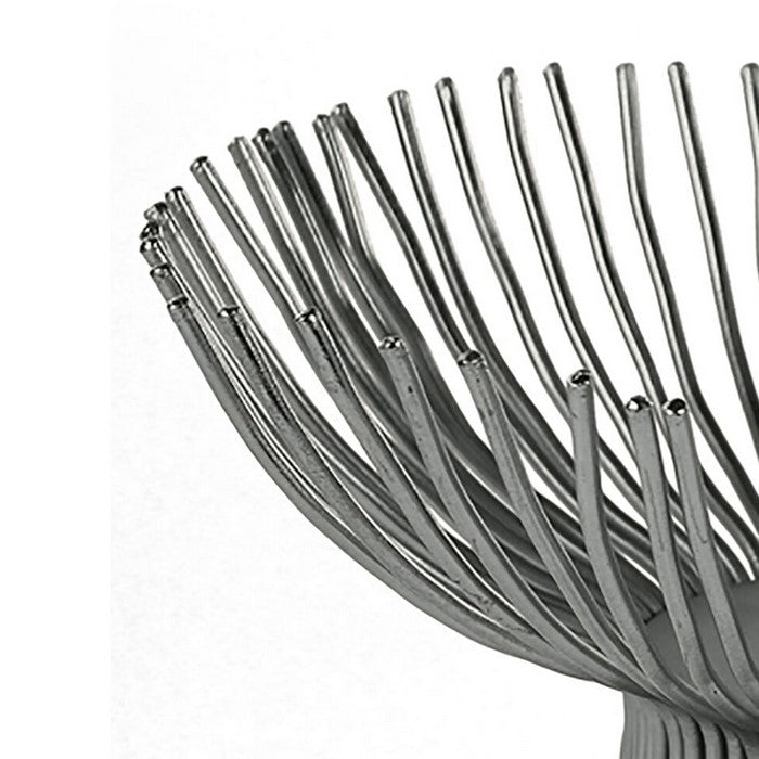 Decorative Metal Bowl with Open Wire Design, Gray