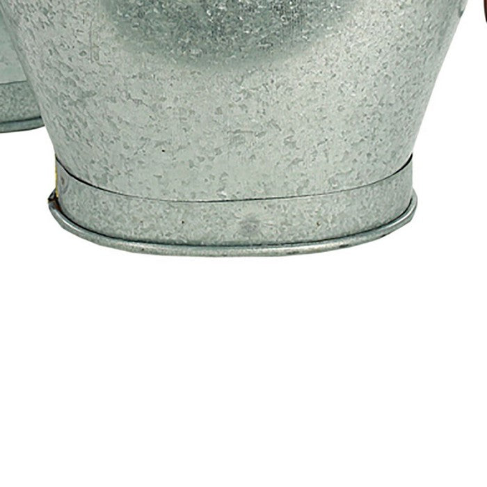 Metal Tubs with Lion Head Ring Handles, Gray and Brown, Set of 2