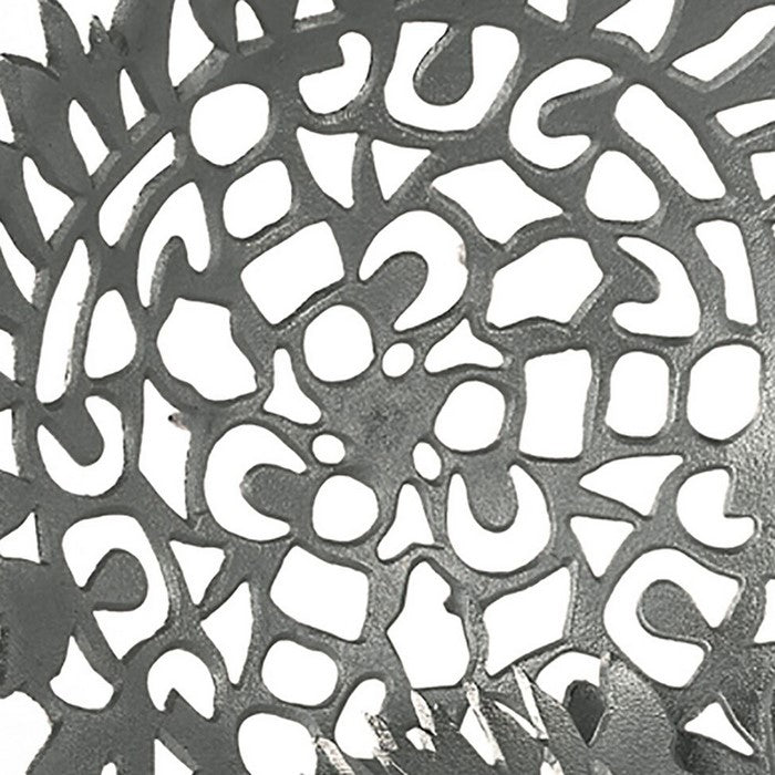 Metal Bowls with Intricate Cutout Pattern, Silver, Set of 2