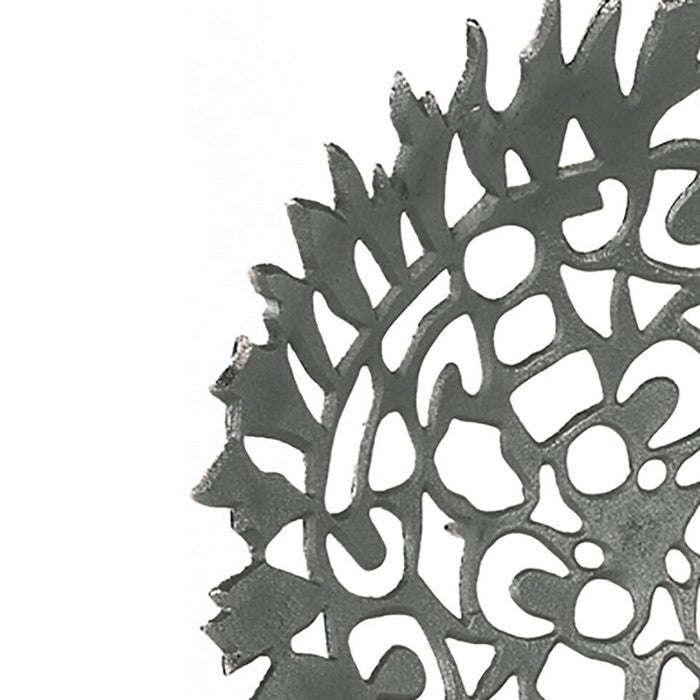 Metal Bowls with Intricate Cutout Pattern, Silver, Set of 2