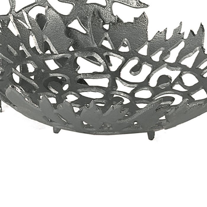 Metal Bowls with Intricate Cutout Pattern, Silver, Set of 2