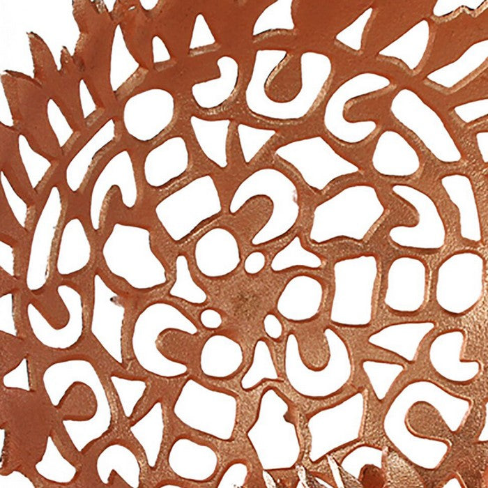 Metal Bowls with Intricate Cutout Pattern, Rose Gold, Set of 2