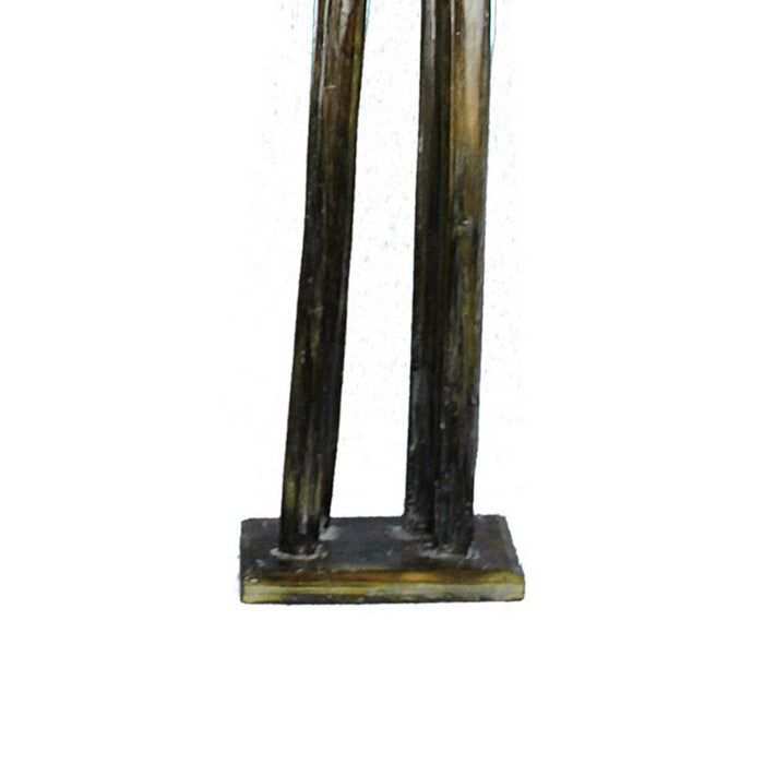Wooden Decorative Camel Figurine with Extra Long Legs, Brown and Black