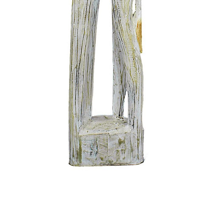 Wooden Elephant Figurine with Extra Long Legs, Multicolor