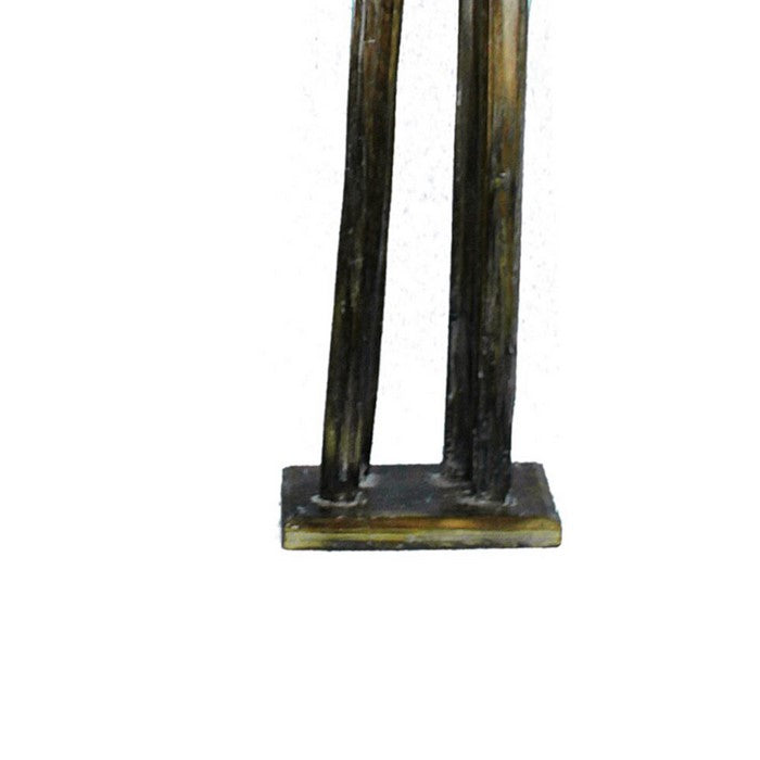 Wooden Decorative Camel Figurine with Extra Long Legs, Brown and Black