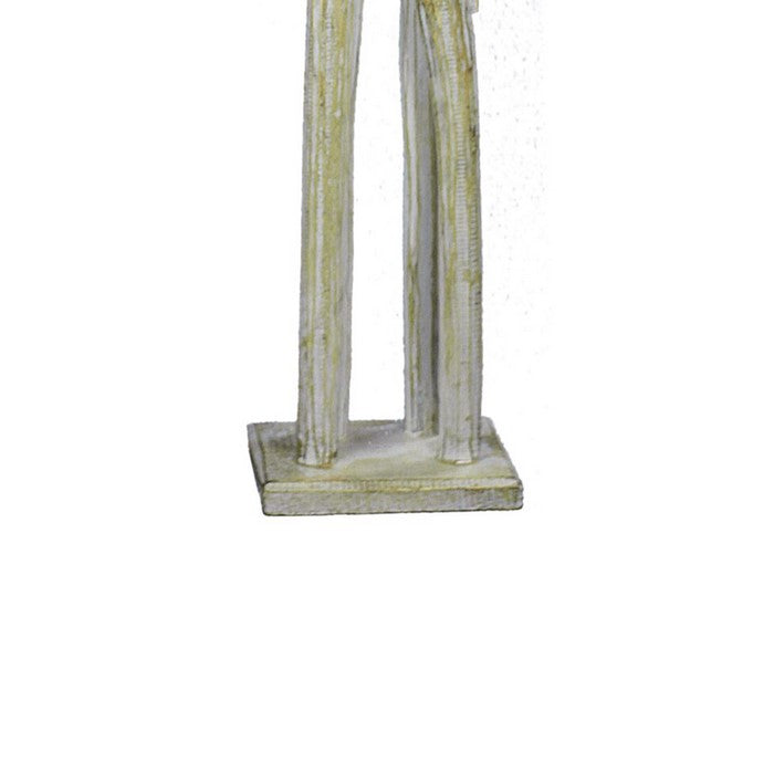 Wooden Elephant Figurine with Extra Long Legs, Multicolor