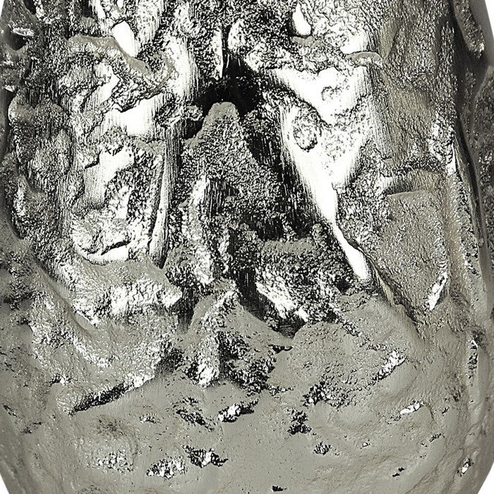 Metal vase with Textured Surface, Silver