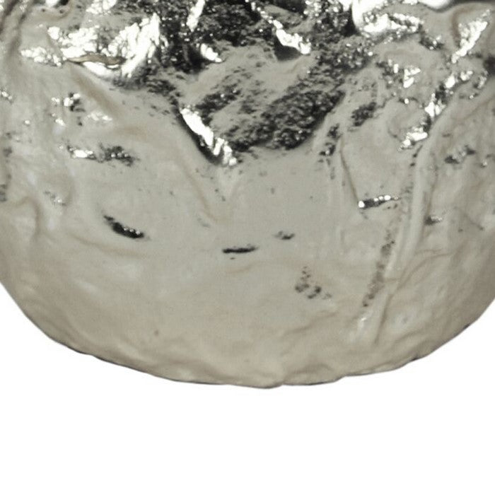Metal vase with Textured Surface, Silver