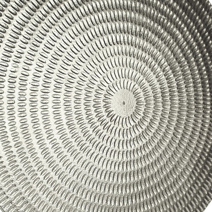 Metal Disc Table Decor with Textured Details, Silver