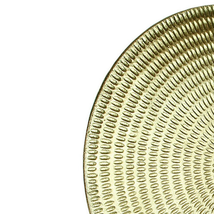 Metal Disc Table Decor with Textured Details, Gold
