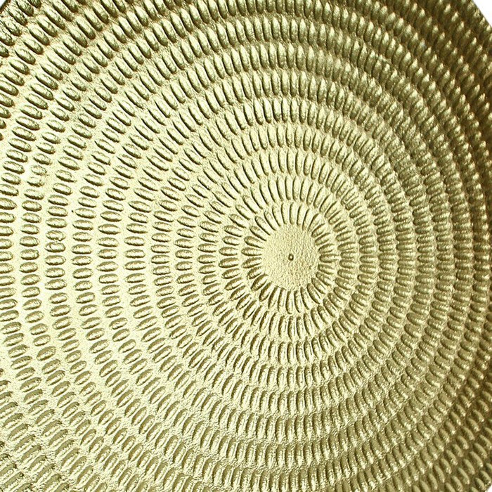 Metal Disc Table Decor with Textured Details, Gold