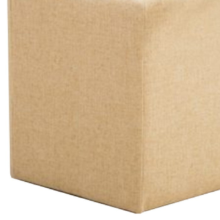 Hexagonal Fabric Upholstered Wooden Frame Storage Ottoman, Yellow