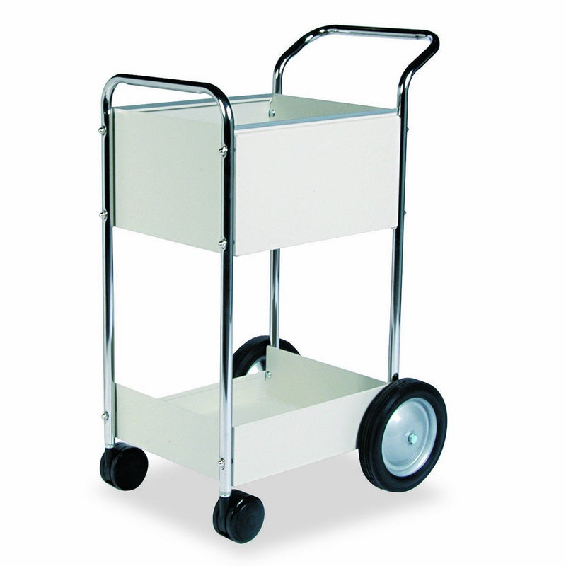 Fellowes 40924 Steel Mail Cart, 75-Folder Capacity, 20w x 25-1/2d x 39h, Dove Gray