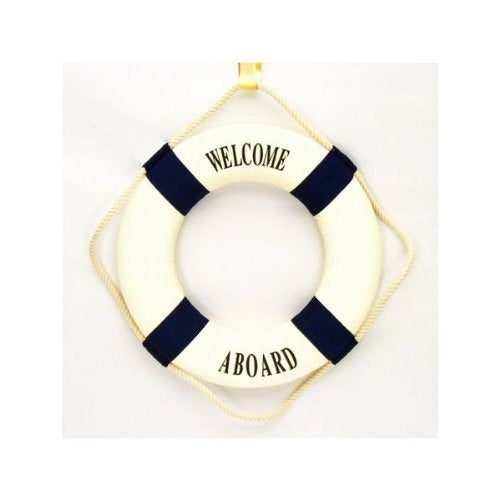 Beachcombers International 14" Welcome Aboard Life Preserver - Blue