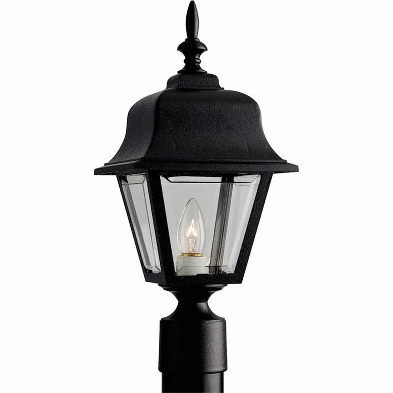 Progress Lighting P5456-31 Post Lantern with Clear, Beveled Acrylic Panels, Black