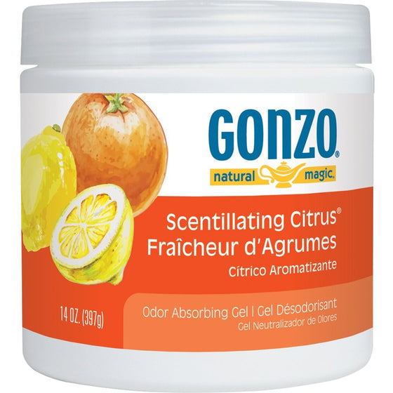 Gonzo Natural Magic Natural Magic Air Purifying Gel, Odor Eliminator for Cars, Closets, Bathrooms and Pet Areas, Captures and Eliminates Odors 14 Ounce - Citric Scent